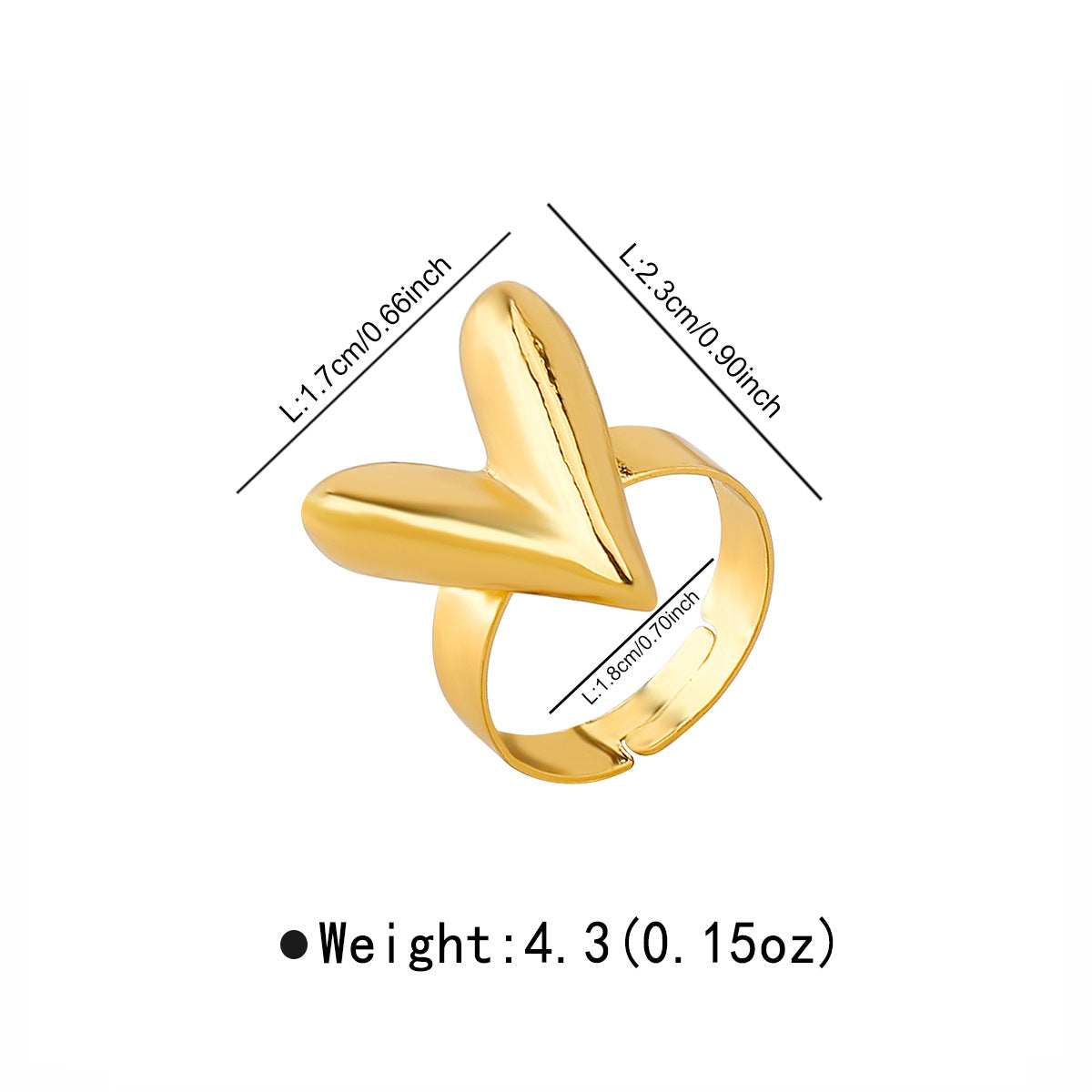 Wholesale geometric V love personality design high sense temperament open ring earrings