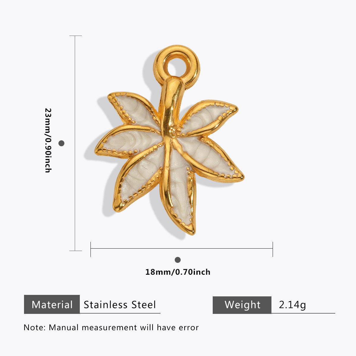 Wholesale 5pcs Stainless steel 18K vacuum plating color  flower pendant