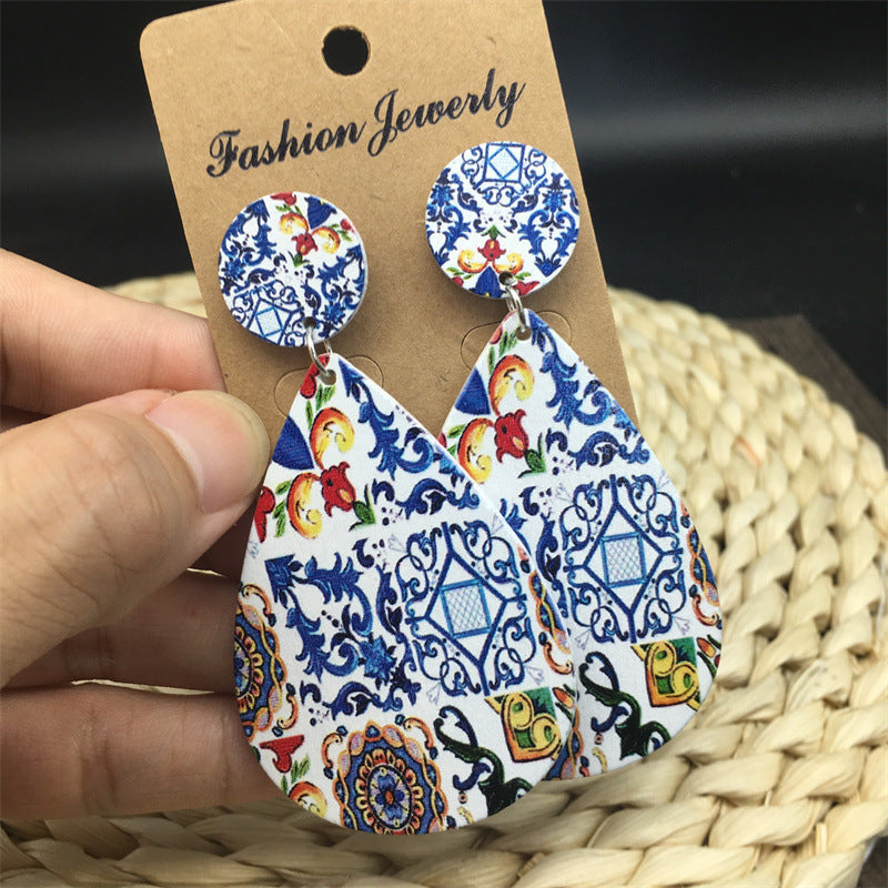Wholesale Bohemian Wooden Drop Earrings ACC-ES-FX018