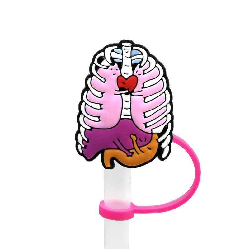 Wholesale 10pcs New Medical Dust Plug Cute Cartoon Straw Cover Straw Tube Cap ACC-SCR-YiBang003
