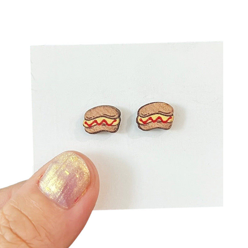 Wholesale 2 pairs/ pack Wooden Gourmet Gardening Cooking Horn Earrings