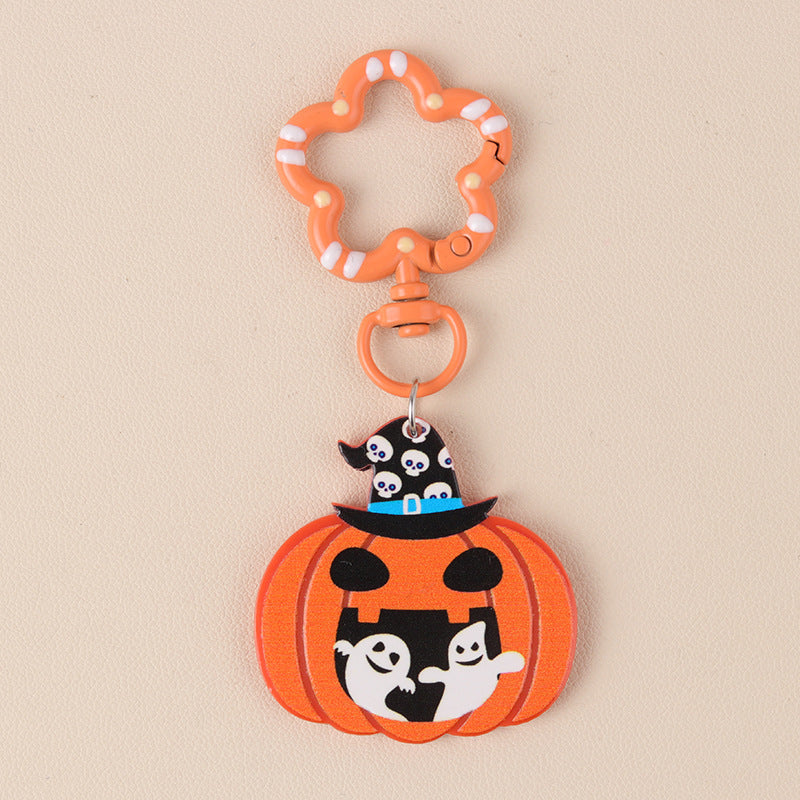 Wholesale Halloween Series Cartoon Funny Pumpkin Ghost Acrylic Fun Keychains ACC-KC-DA017