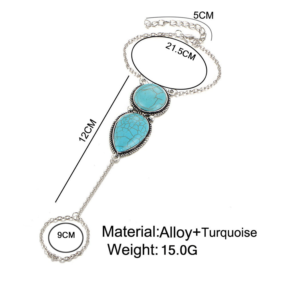 Wholesale Bohemian Retro Turquoise Drop Bracelet Beach Jewelry Accessory