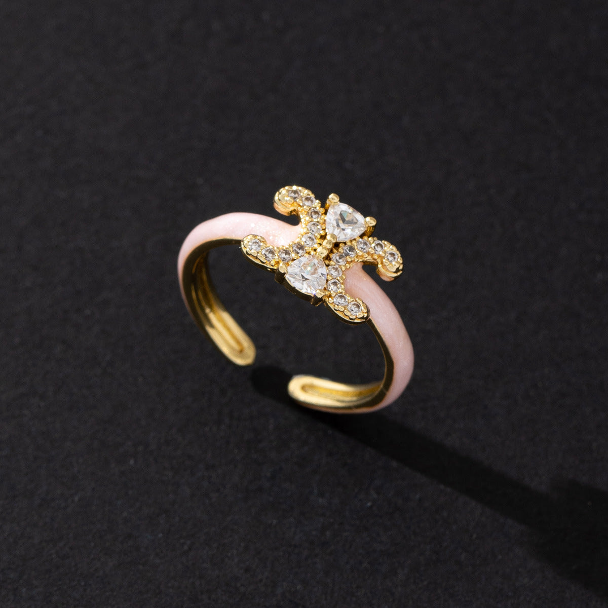 Wholesale Cold Style Vintage Cross Hollow Zircon Open Ring Chic Fashion Accessory For Everyday Wear