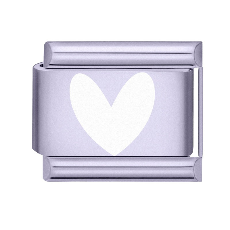 Wholesale Italian Charm Bracelet 9mm DIY Splicing Light Purple Series Stainless Steel Composable Bracelet