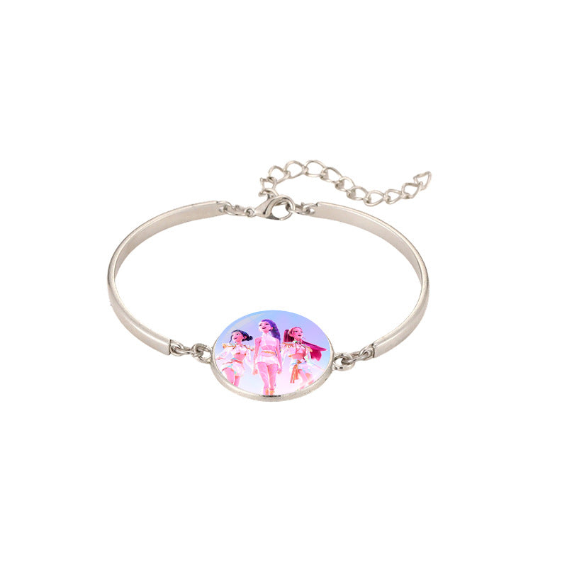 Wholesale Demon Hunters Time Gem Silver Bracelet kpop