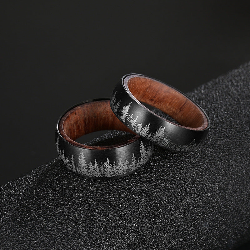 Wholesale  Forest Titanium Steel Ring