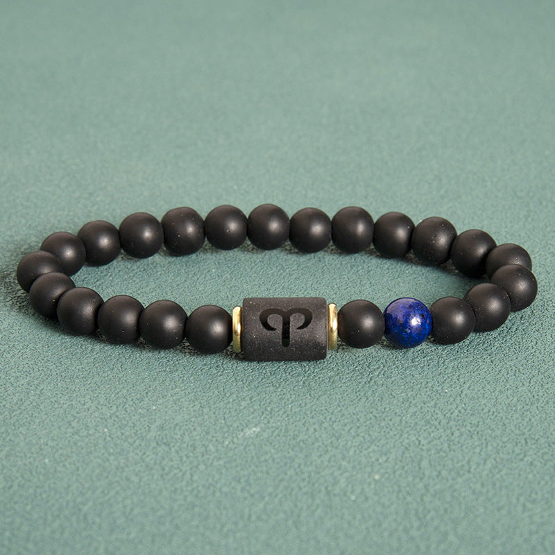 Wholesale 2pcs Zodiac Obsidian Natural Tiger Eye Stone Men's Beaded Bracelets ACC-BT-Xinc001