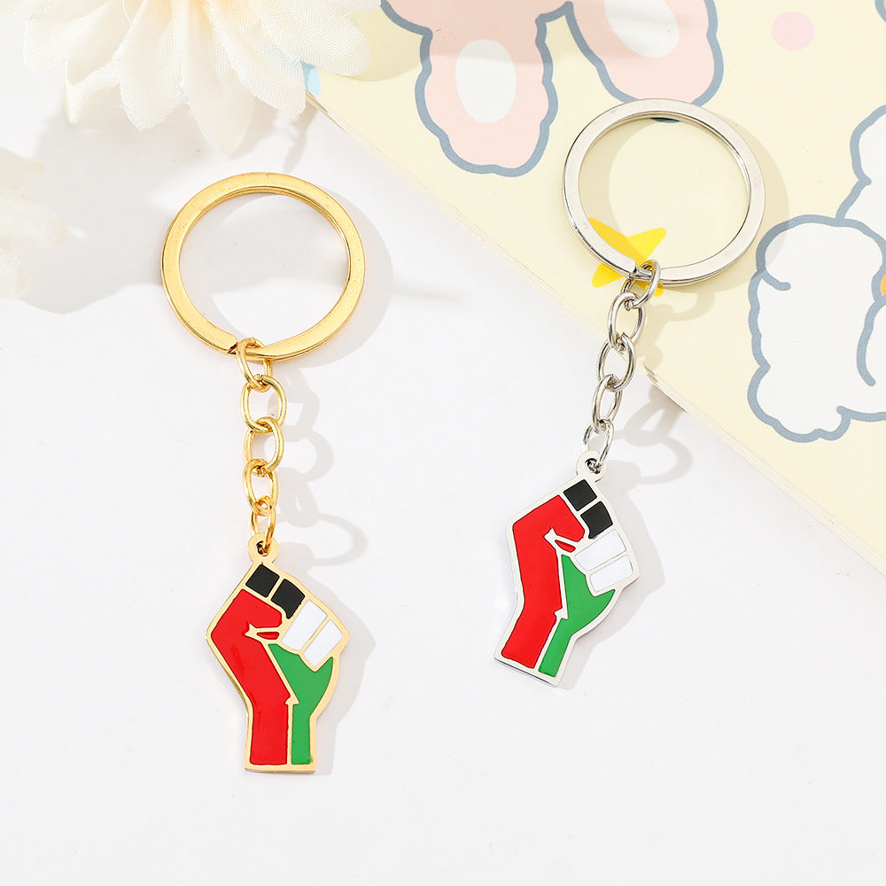 Wholesale Stainless Steel Fist Pendant Decorative Metal Keychain