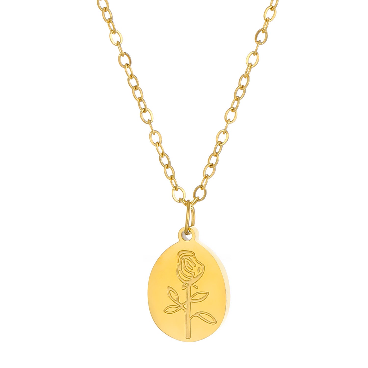 Wholesale Love Rose Necklace  Flower Heart-shaped Clavicle Chain