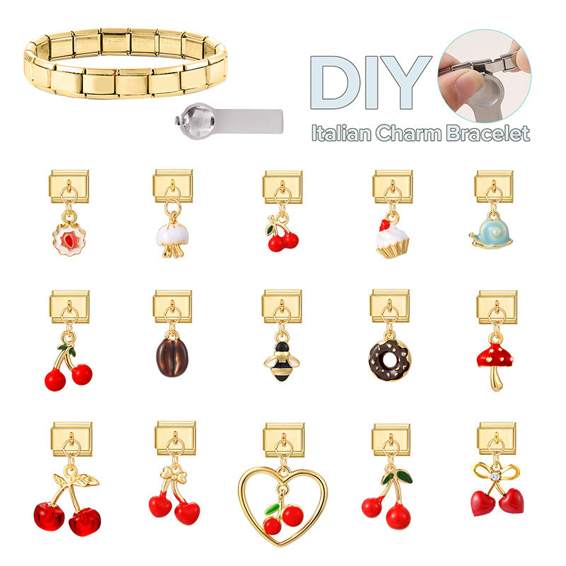 Wholesale  Italian Charm Bracelet 9mm DIY Splicing Cute Creative Stainless Steel Composable Bracelet