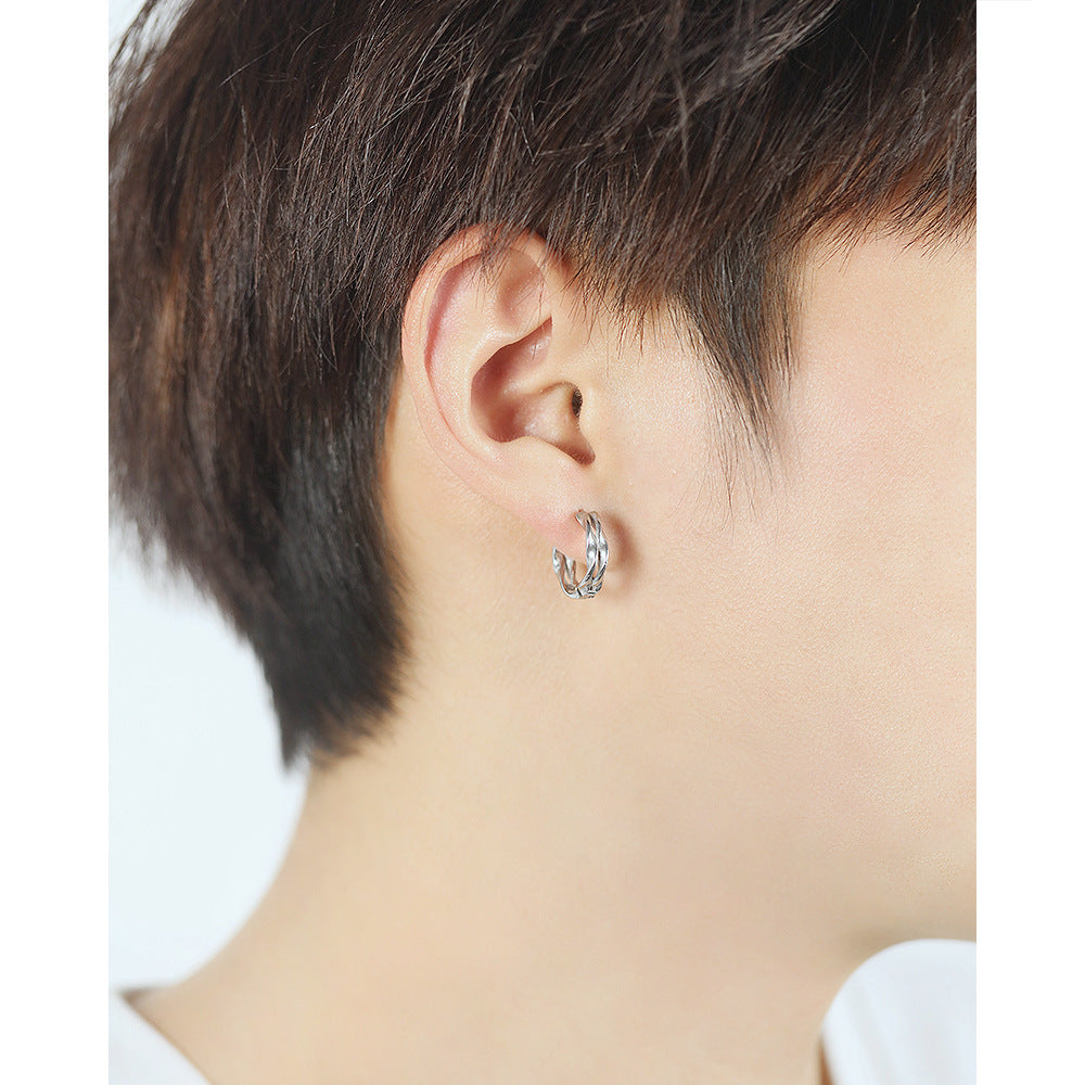 Wholesale  retro earrings hip-hop stainless steel earrings