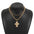 Wholesale Exaggerated Metal Diamond Cross Pendant Necklace suit