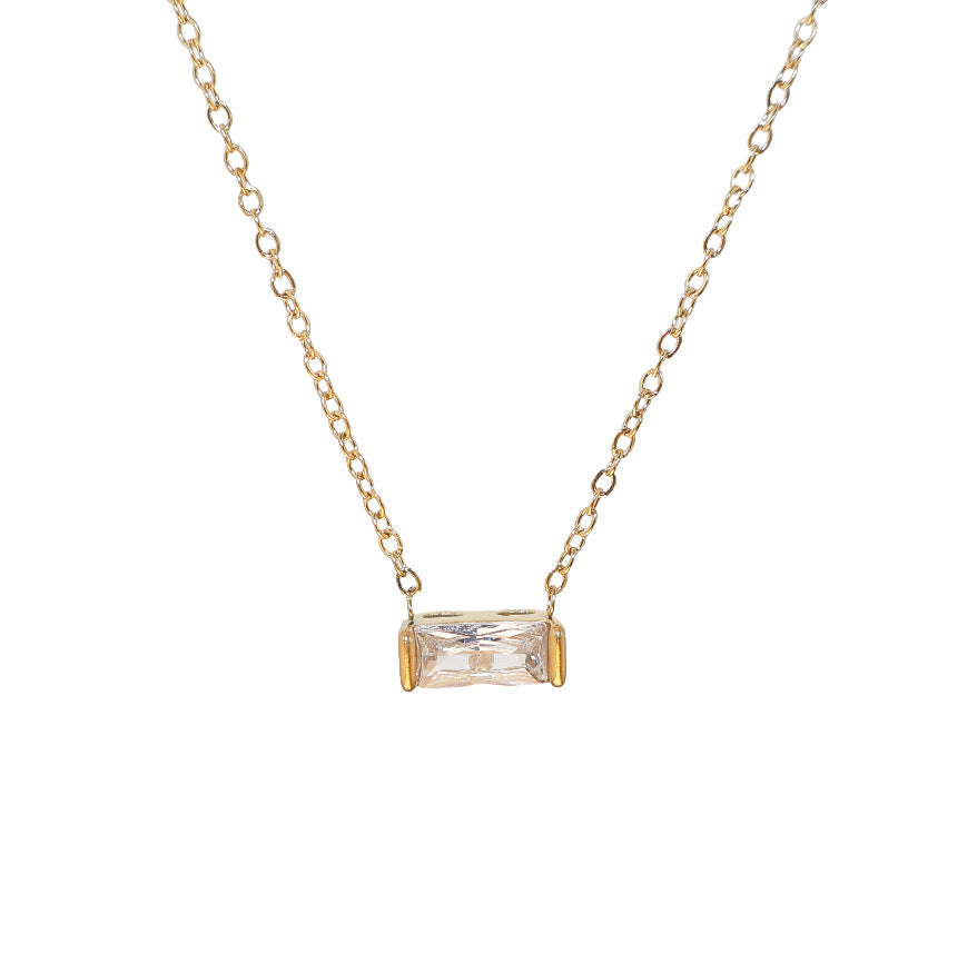 Wholesale Titanium Steel 12 Birthstone Necklace Twelve Birthstone Pendant Zircon Necklace