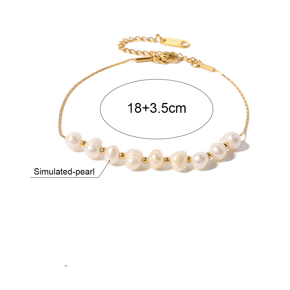 Wholesale  baroque pearl bracelet  stainless steel jewelry