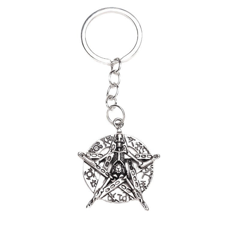 Wholesale Stylish Silver Skull Star Key Pendant Alloy Car Key Accessory Chic Resale