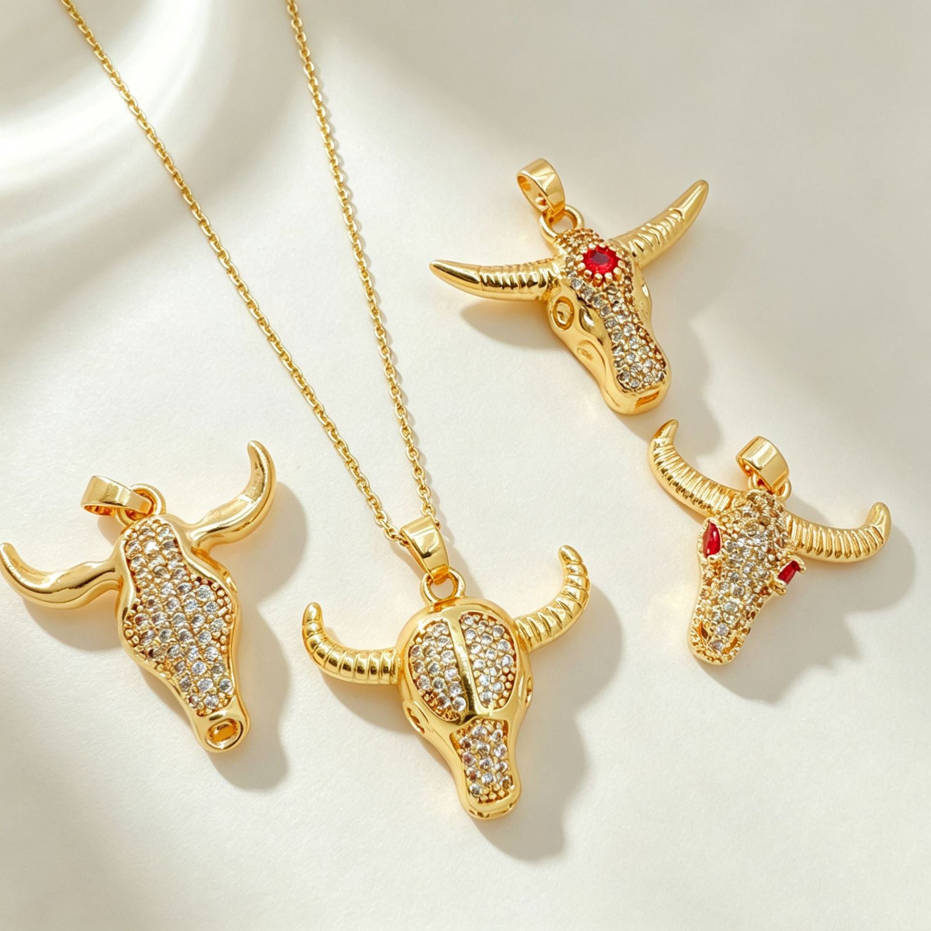 Wholesale Ins Style Cow Head Pendant Necklace