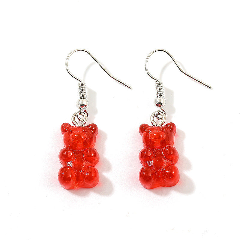 Wholesale Jelly Color Resin Bear Earrings Cute Earrings ACC-ES-YuChan003