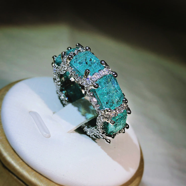 Wholesale inlaid aquamarine Topaz ring