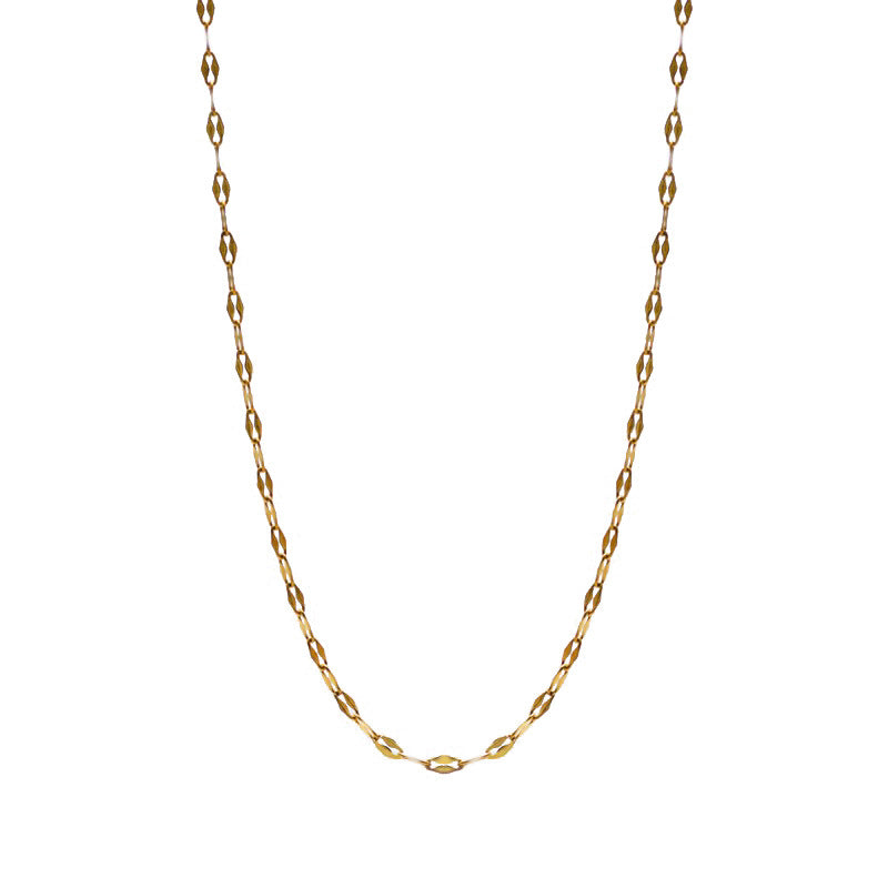 Wholesale Titanium Steel 18K plain chain necklace women O-chain clavicle chain accessories