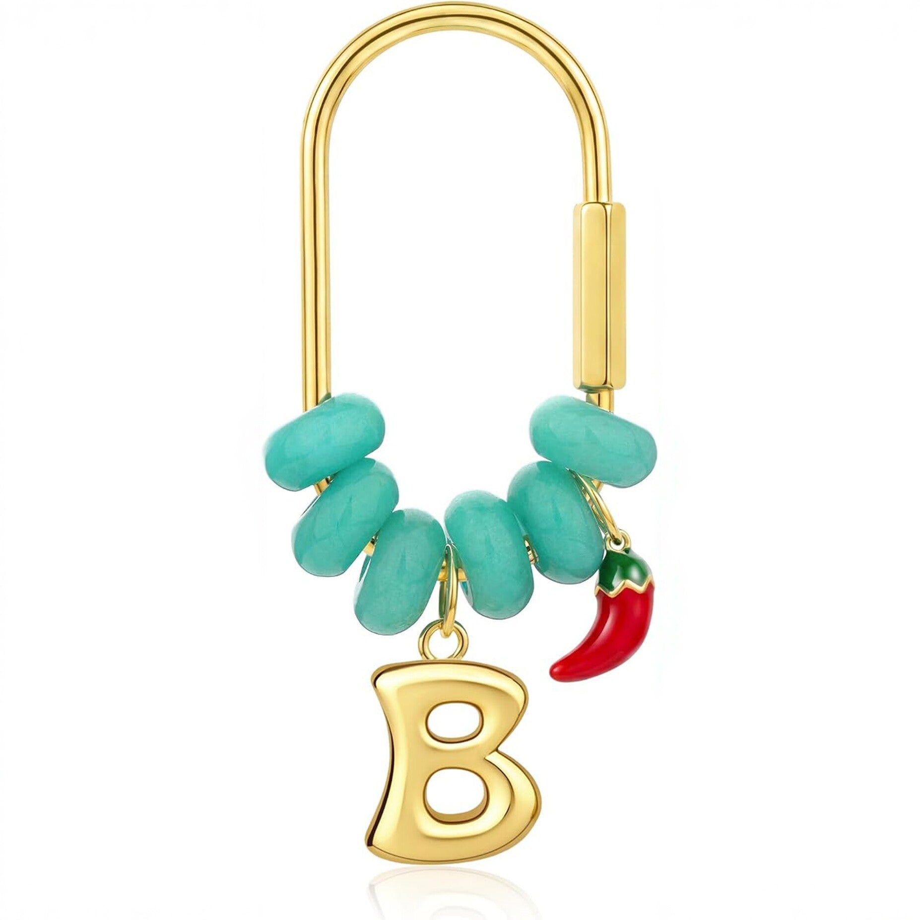Wholesale Alphabet Bead Stone Pendant Bag Charm Keychain Fashion Decorative Accessory For Purse Gift Boutique Resale