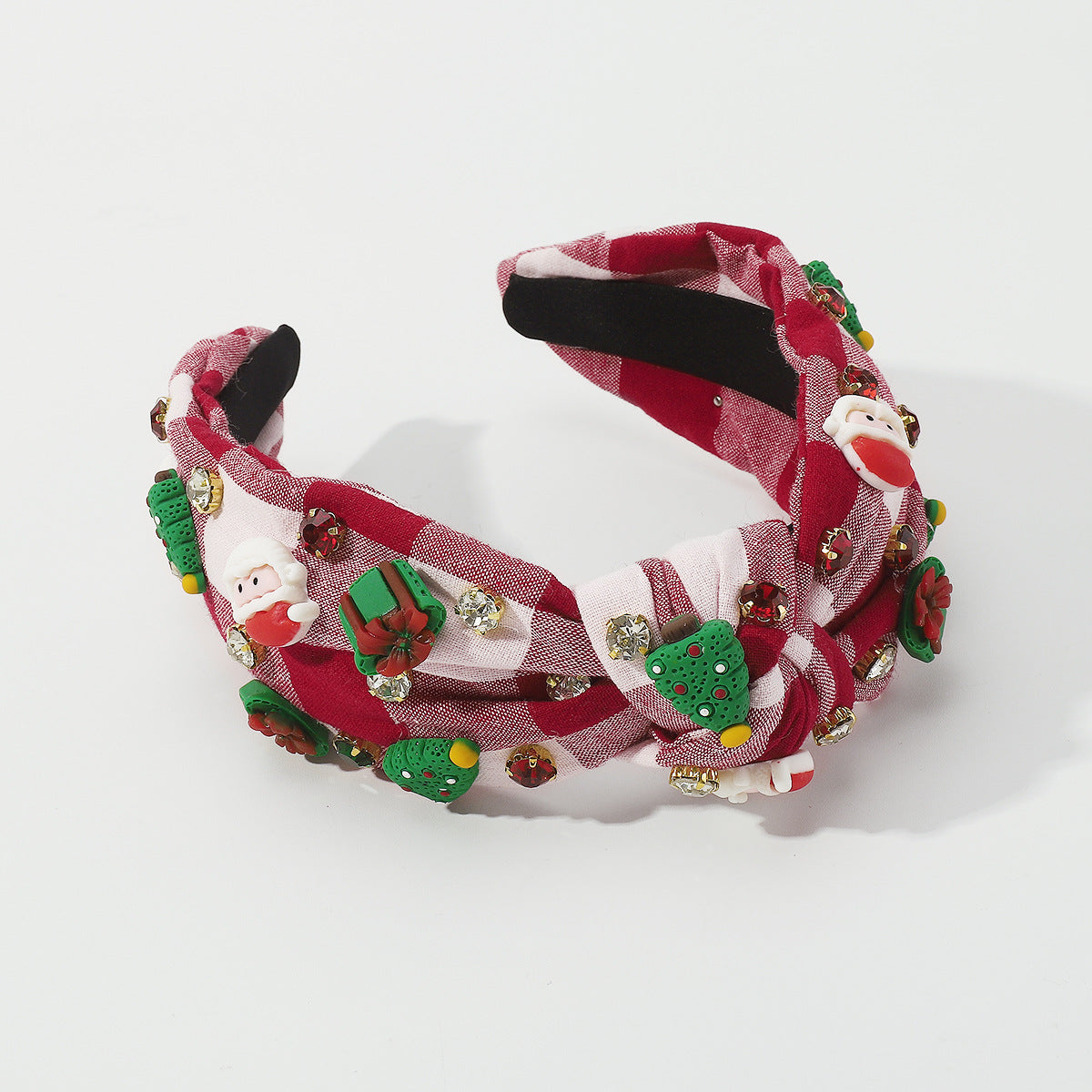 Wholesale Christmas   Plaid headband Christmas tree retro Creative Festival headband