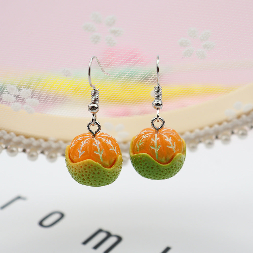 Wholesale cute peeling orange earrings