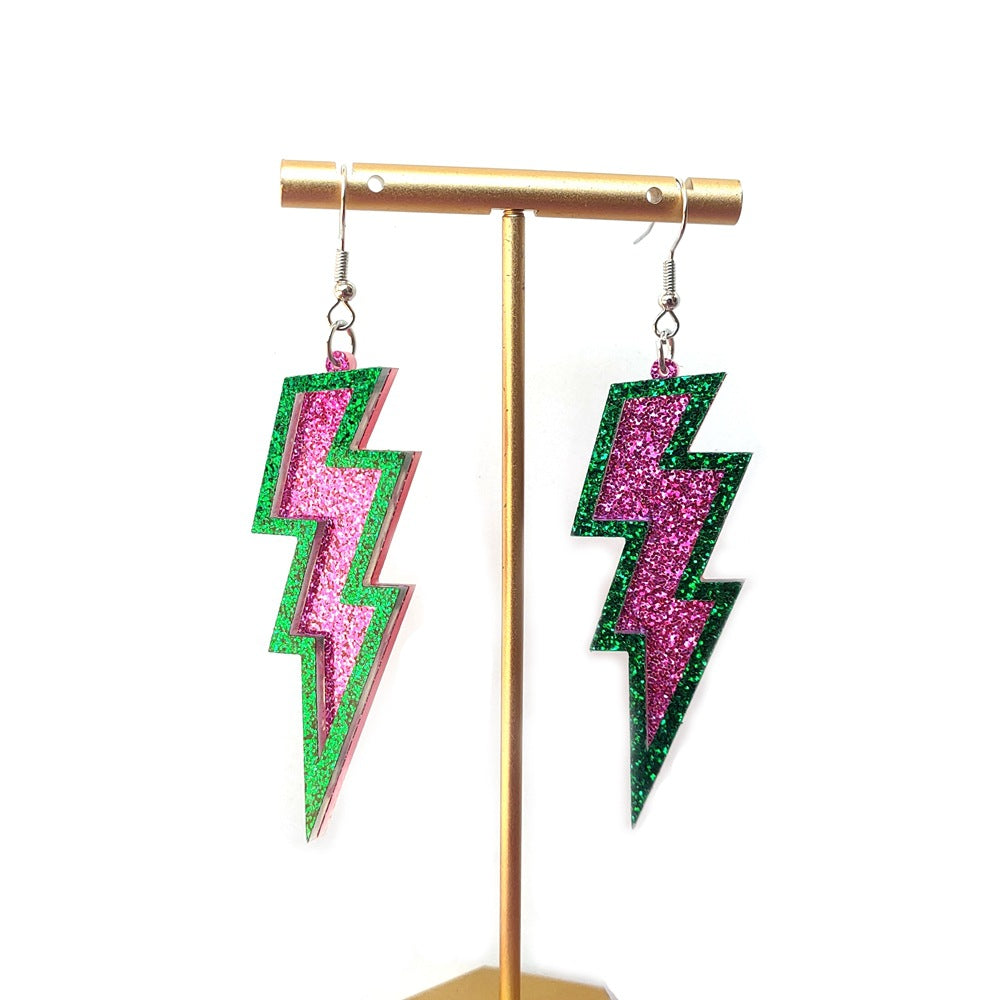 Wholesale Geometric Lightning Acrylic Earrings - Trendy Jewelry Accessory for Party,  Gift &  Boutique Resale