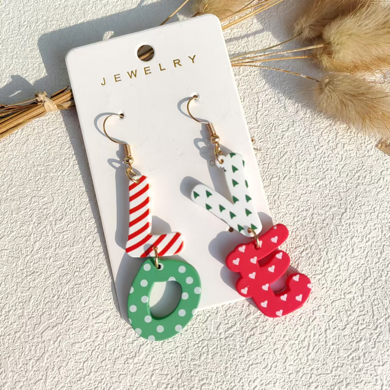 Wholesale Acrylic clay texture Valentine's Day love pendant  earrings