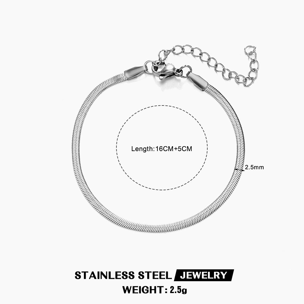 Wholesale Stainless Steel Bracelets Flat Snake Bone Chain Bracelet Blade Chain Bracelet ACC-BT-JiaLi001