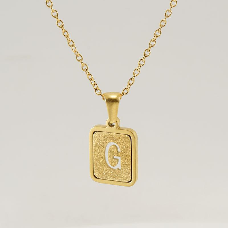 Wholesale 18K stainless steel hollow 26 English letter necklace