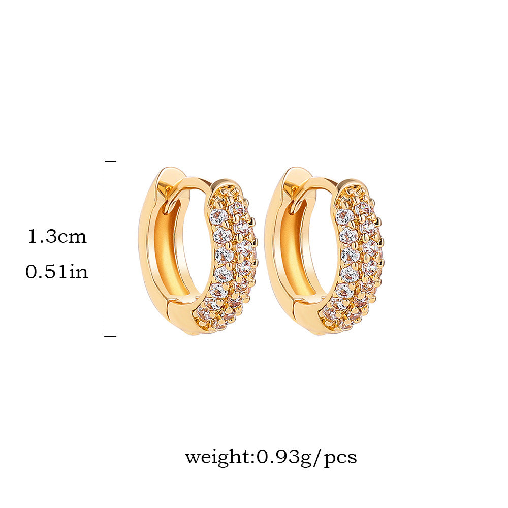 Wholesale  Micro-inlaid Zircon Stainless Steel Earrings