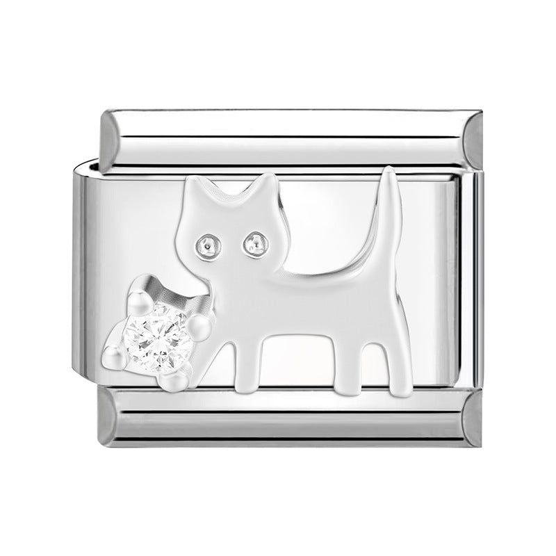 Wholesale 9mm Italian Charm Starter Bracelets DIY Flower Series Stainless Steel Composable Bracelet