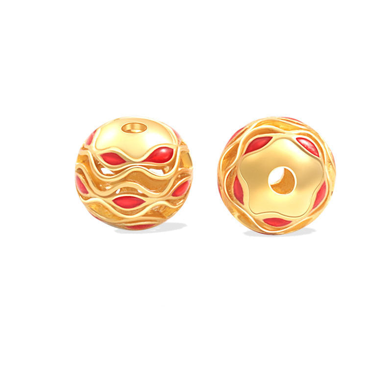 Wholesale S925 sterling silver new style ancient golden auspicious spacer beads