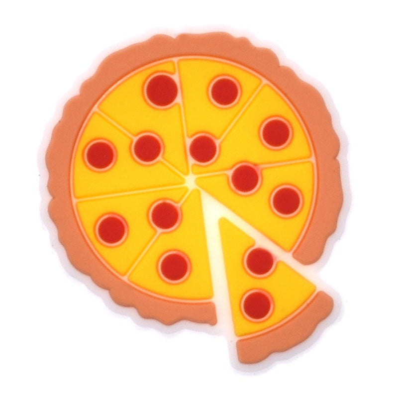 Wholesale Random 100pcs Cartoon Food Series  PVC Soft Rubber Shoe Buckle Decoration