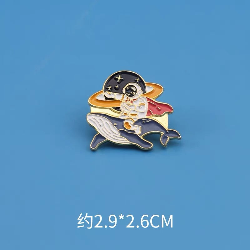 Wholesale 10pcs Space Planet Astronaut Metal Badge