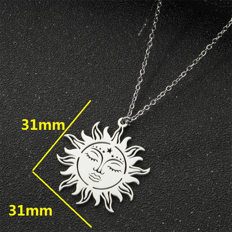 Wholesale stainless steel ancient Greek sun goddess pendant necklace