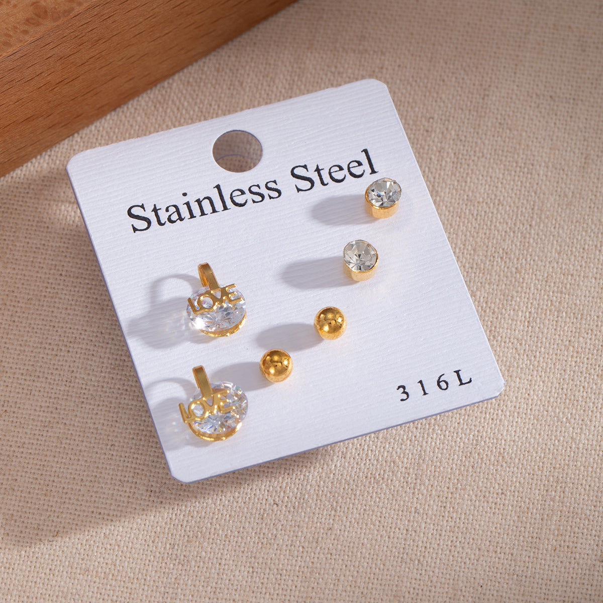 Wholesale Stylish Gold Stainless Steel Geometric Earrings for Women Vintage Fashion Accessory