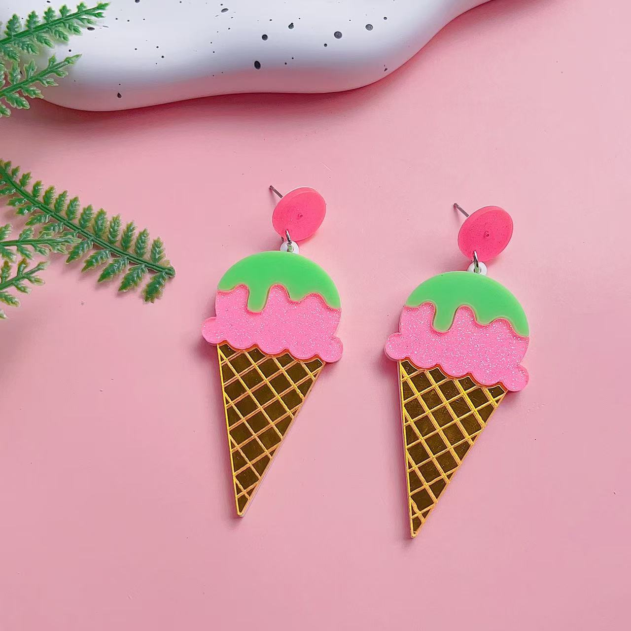 Wholesale  acrylic ice cream popsicle long earrings