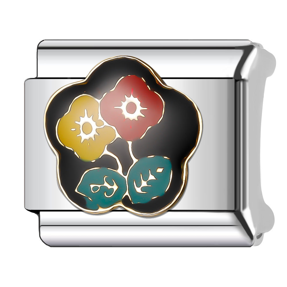 Wholesale Italian Charm Bracelet 9mm DIY Splicing Dark Style Series Stainless Steel Composable Bracelet