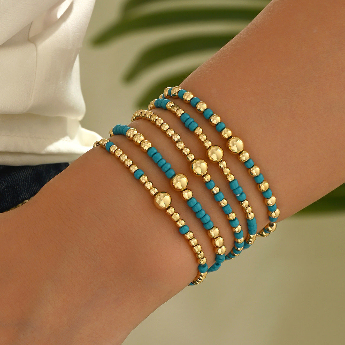 Wholesale Bohemian Beaded Bracelet Set Colorful Cross Design Women S Jewelry Accessory Gift
