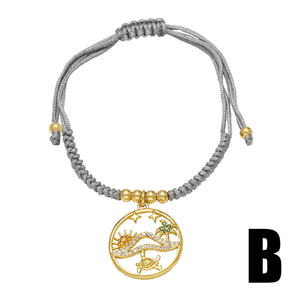 Wholesale Copper braided rope ocean-themed bracelet