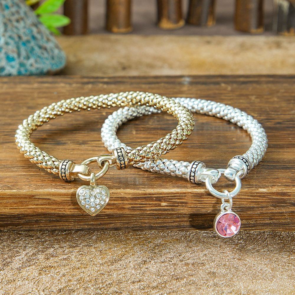 Wholesale Bohemian Glass Stacked Bracelets Colorful Personalized Letter Jewelry Accessory