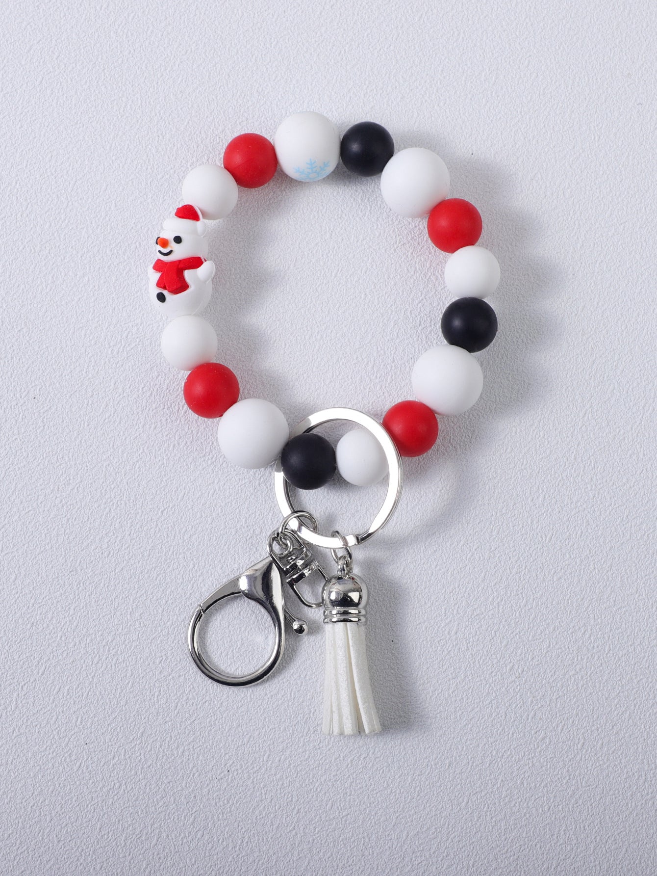 Wholesale Christmas 3D Silicone Cartoon DYI Beaded Keychain ACC-KC-JiuYa018