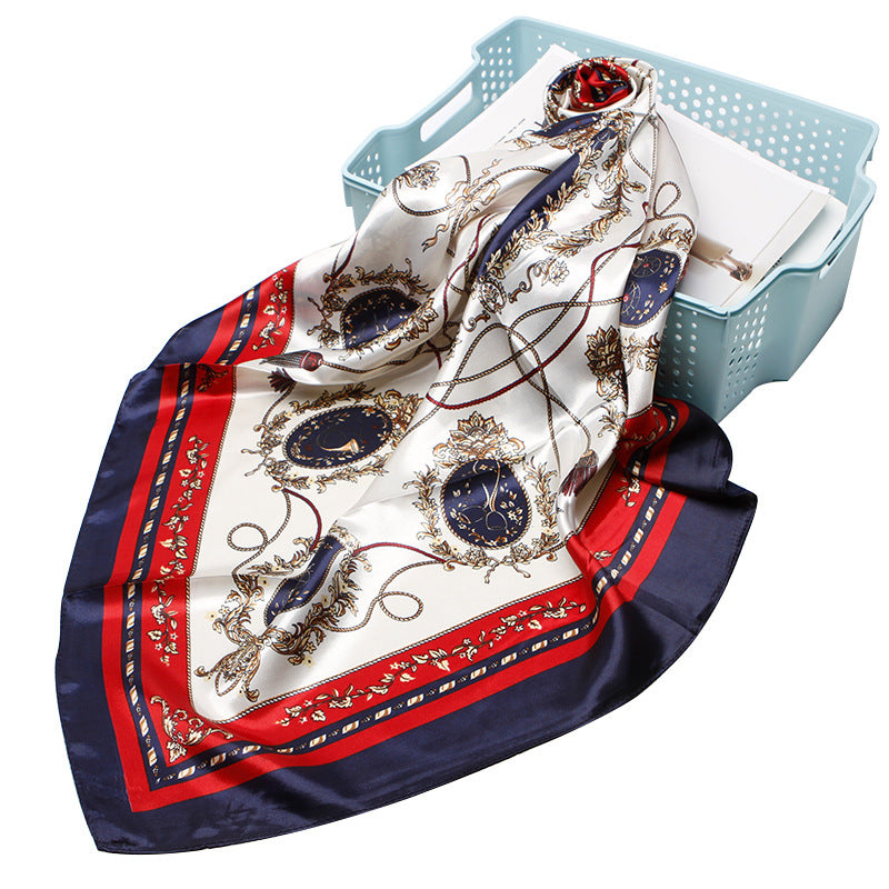 Wholesale Faux Silk Satin 90Cm Square f Women S Totem Print Head Wrap Casual Shawl