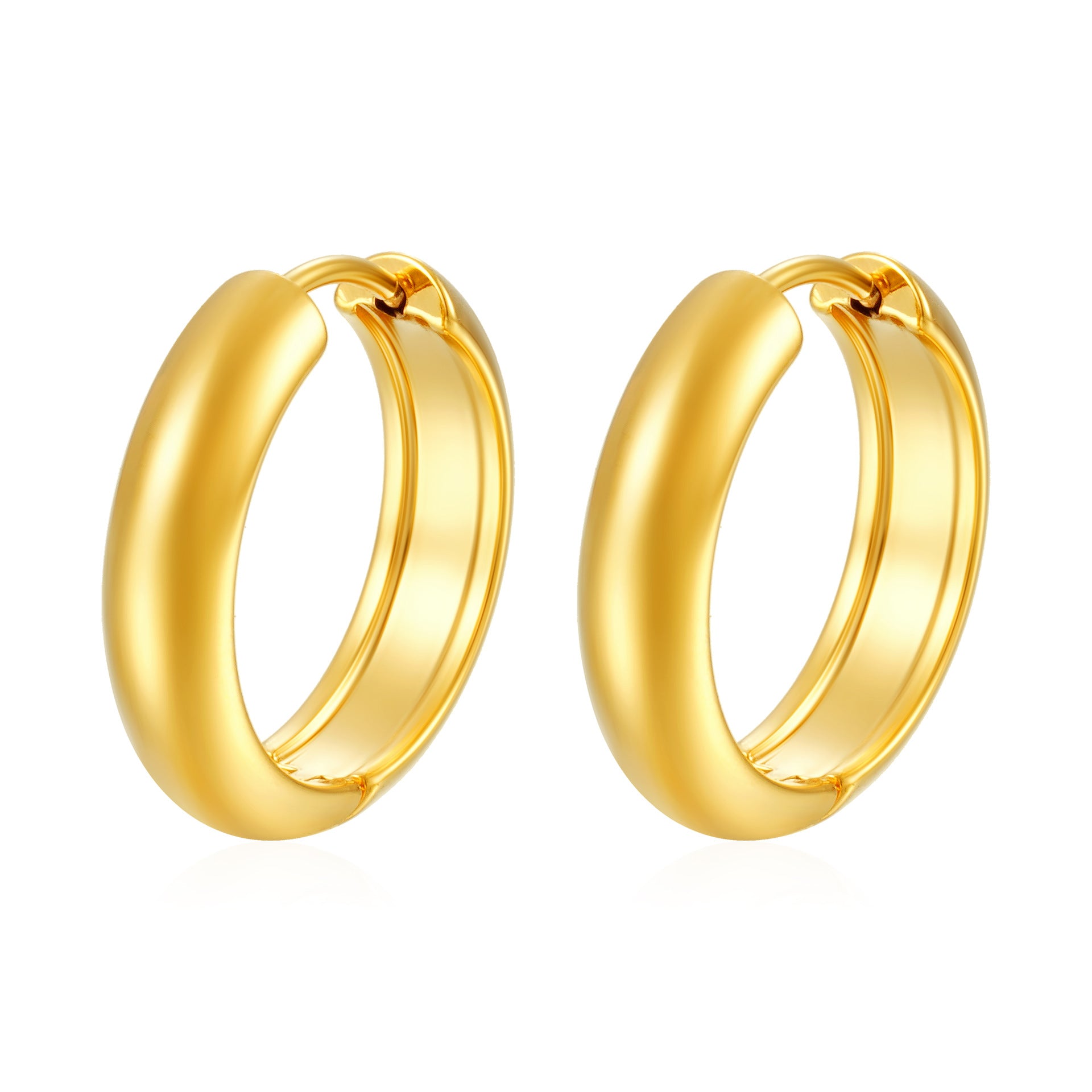 Wholesale Stylish 5mm Round Spherical Stainless Steel 18K Gold Plated Earrings Fashion Accessory