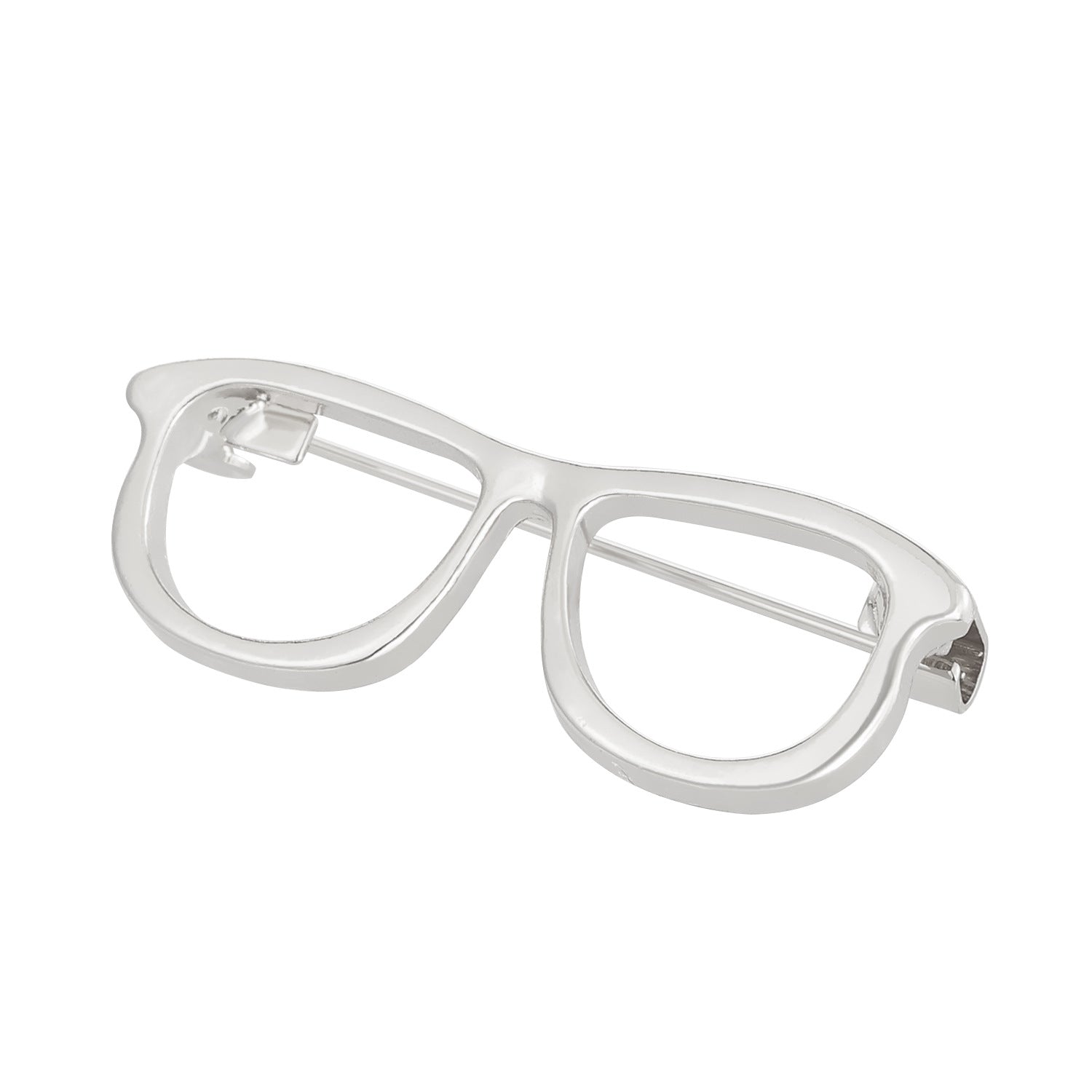 Wholesale Stylish Women S Alloy Eyeglasses Shaped Brooch Pin Trendy Geometric Hollow Design Electroplated Finish Fashion Jewelry Accessory For Blouse And et