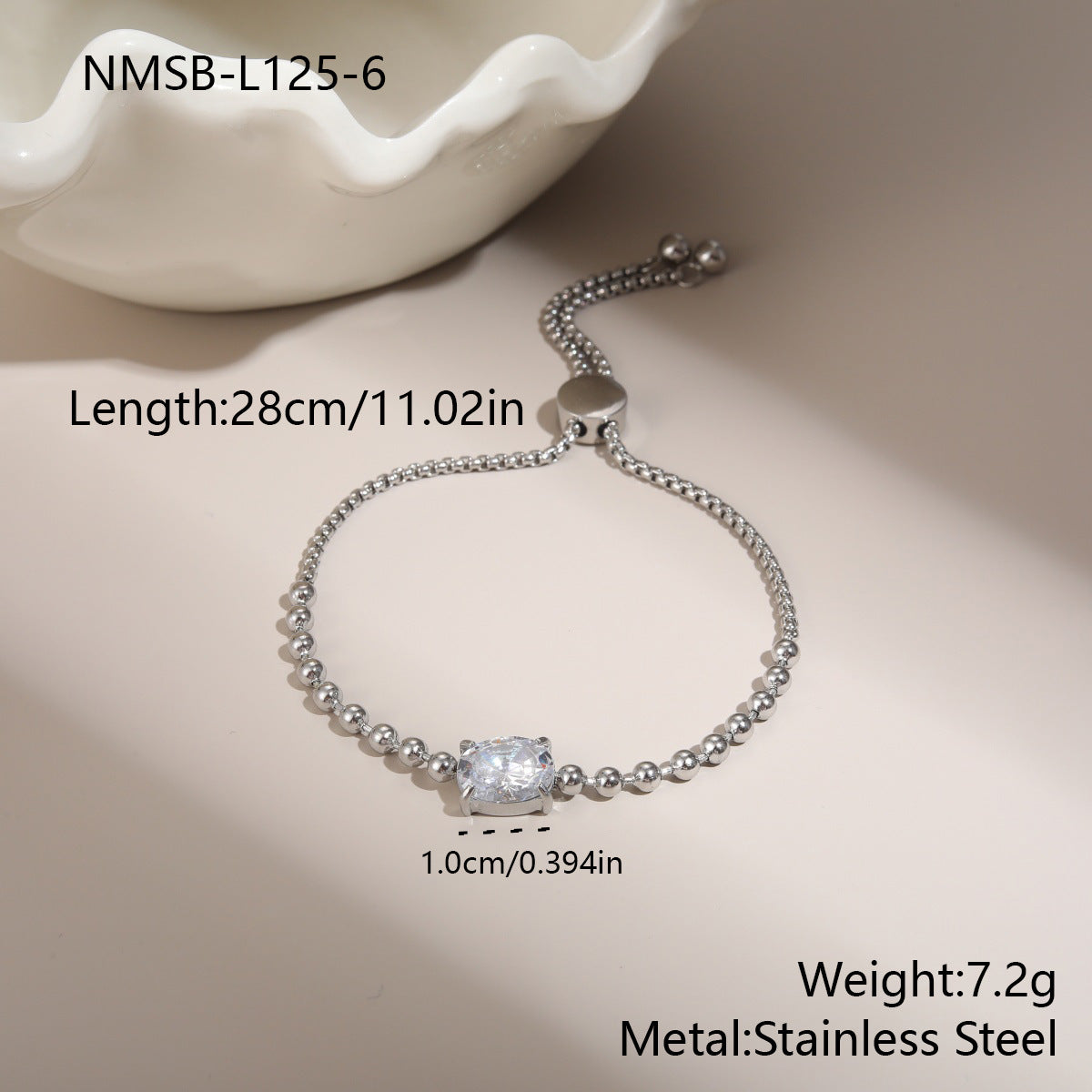 Wholesale Stainless steel heart and star geometric zircon bracelet