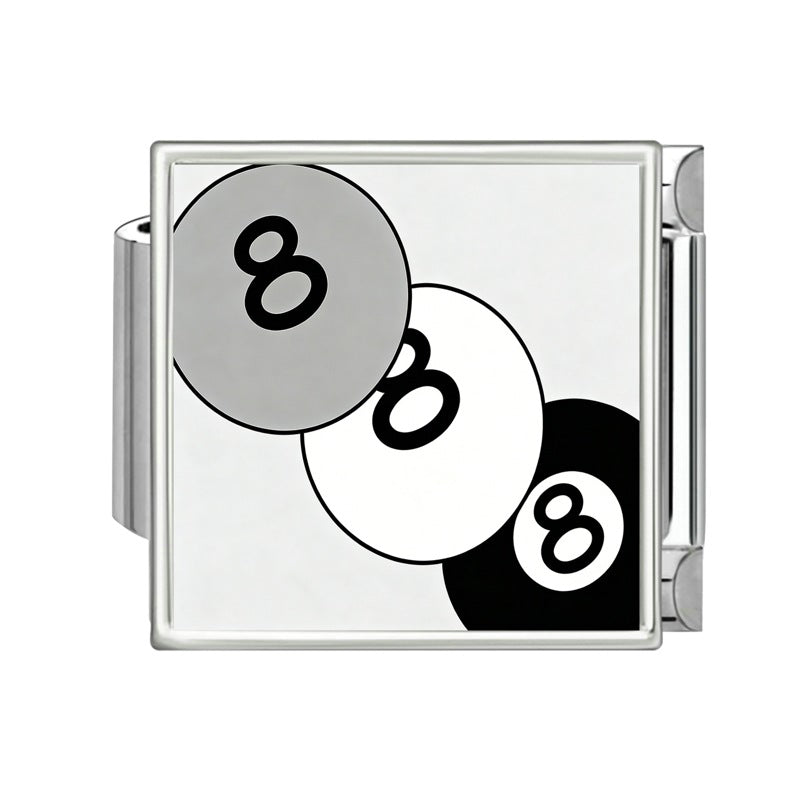 Wholesale Italian-Style Black and White Cat &  Star Patchwork Bracelet Stainless Steel DIY Jewelry Accessory