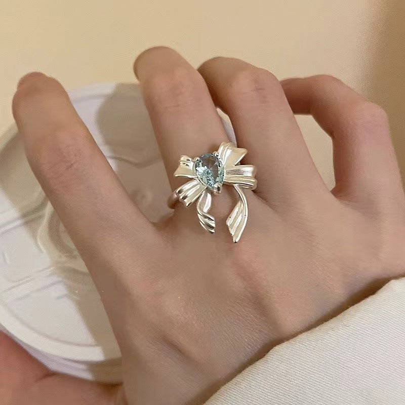 Wholesale  Bow Diamond Ring  Opening Adjustable Ring